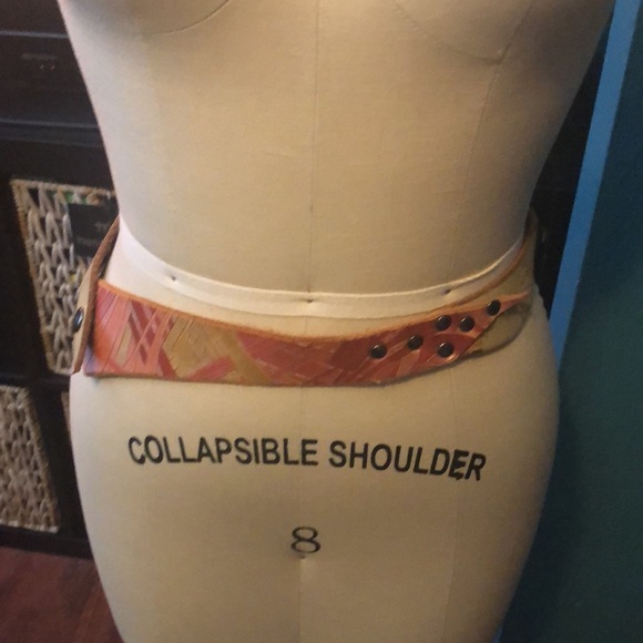 Designer handmade one of kind leather belt - Picture 8 of 11